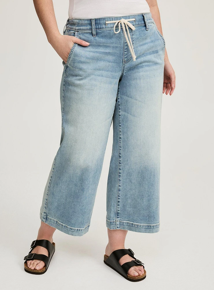 Weekend Wide Leg Ankle Crop Mid-Rise Jean