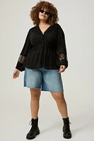 Peplum Lace Mix Blouse
