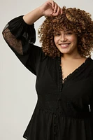 Peplum Lace Mix Blouse