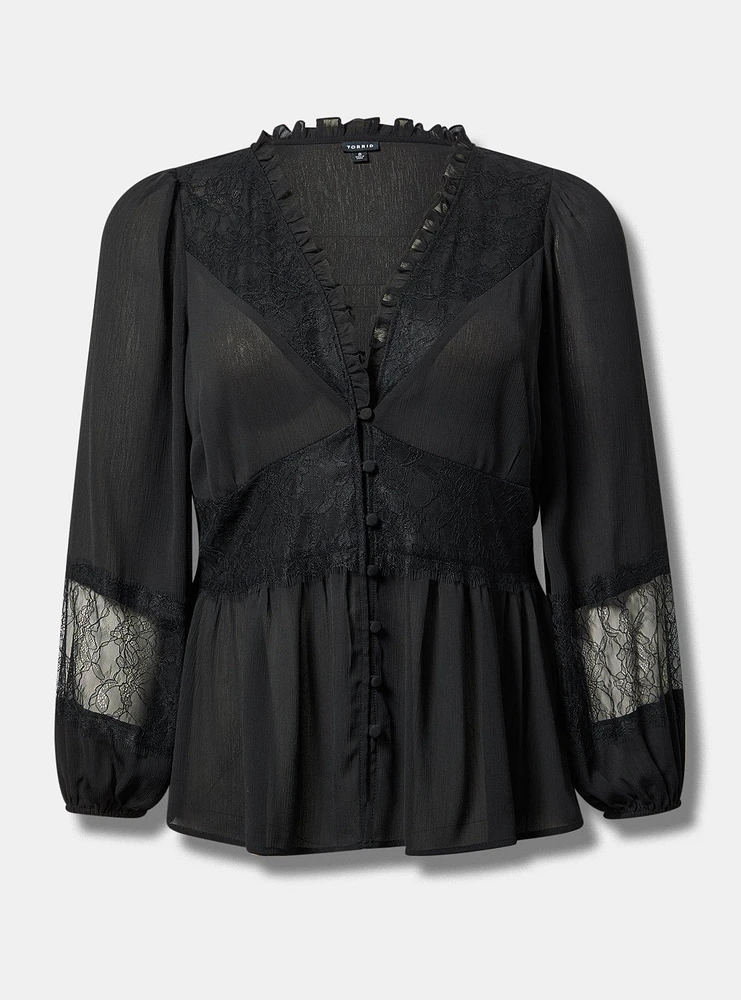 Peplum Lace Mix Blouse
