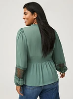 Peplum Lace Mix Blouse