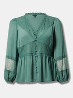 Peplum Lace Mix Blouse