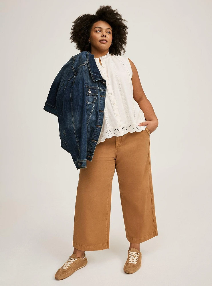 Trouser Cropped Wide-Leg Pant