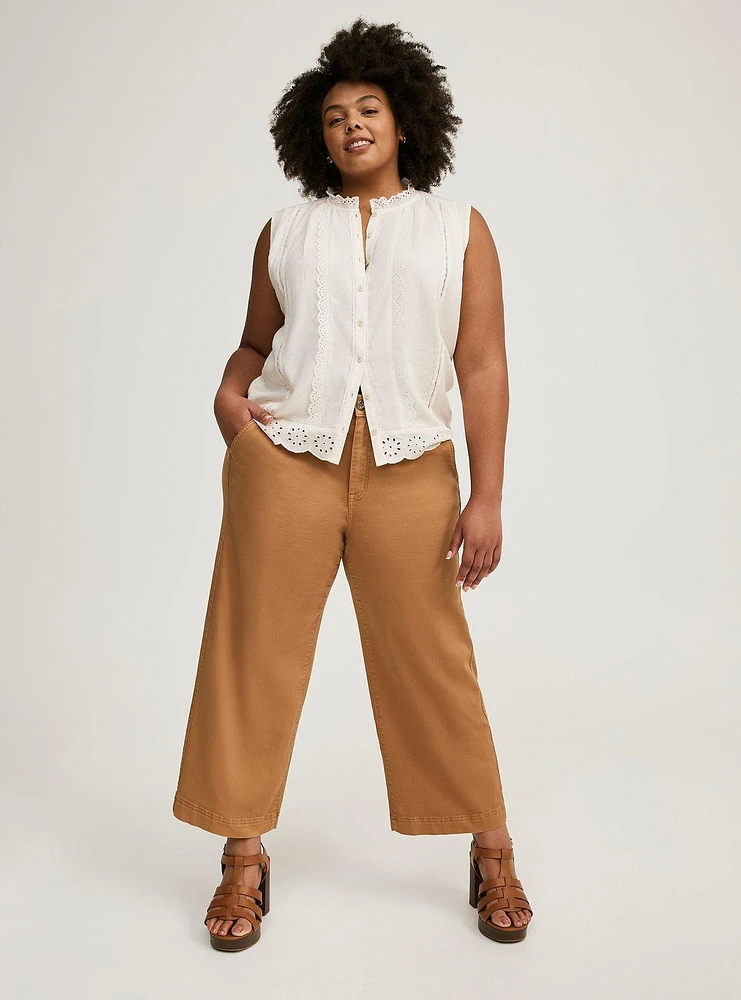 Trouser Cropped Wide-Leg Pant