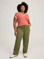 Straight Cargo Pocket High Rise Pant