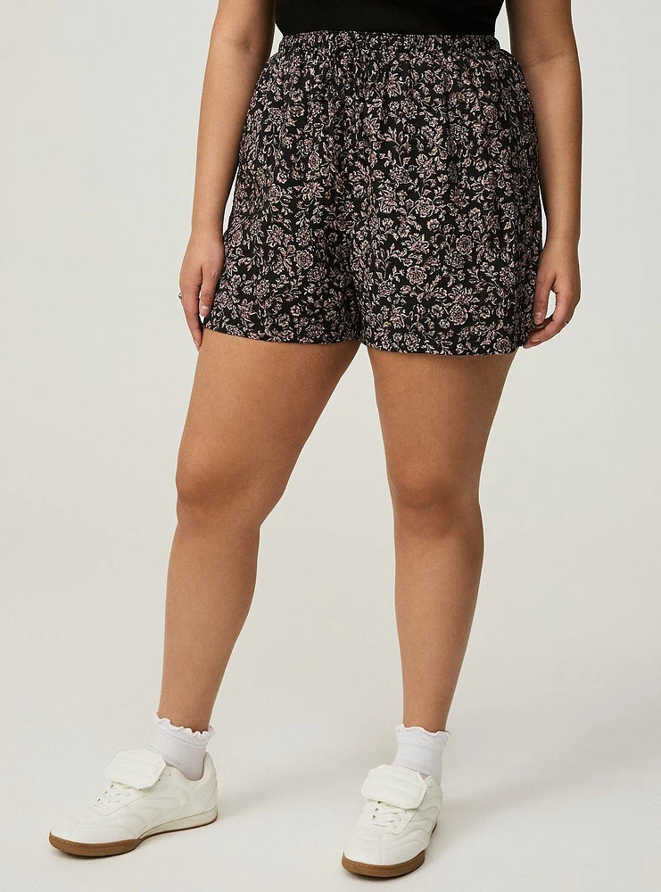 Pull-On Crinkle Rayon Short
