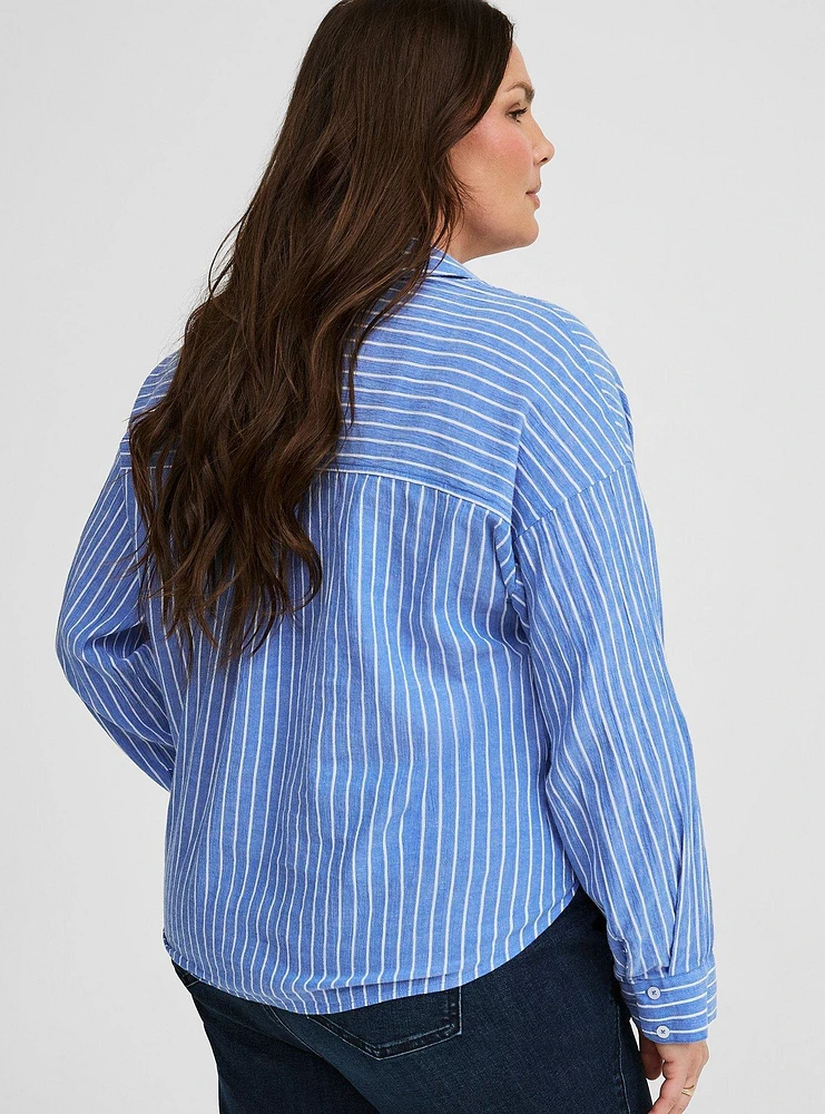 Twist Front Button Up Shirt