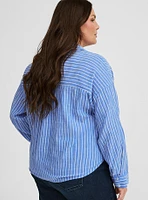 Twist Front Button Up Shirt