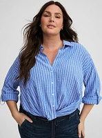 Twist Front Button Up Shirt