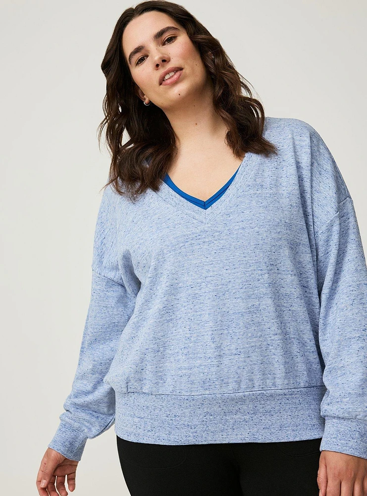 Drop Shoulder V-Neck Pullover