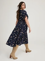 A-Line Midi Challis Dress