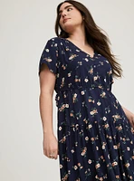 A-Line Midi Challis Dress