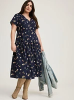 A-Line Midi Challis Dress