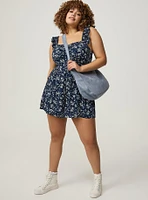 SLEEVELESS ROMPER WITH RUFFLE STRAPS DOUBLE LAYERED