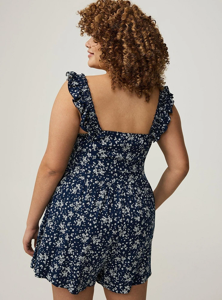 Ruffled Straps Layered Romper