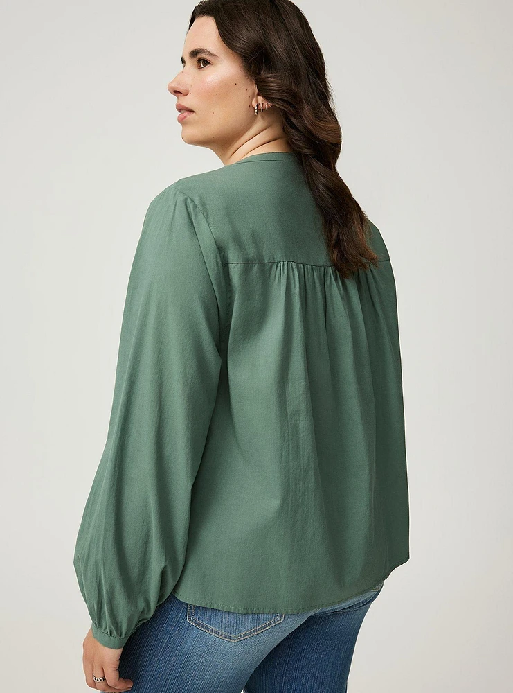 Voile Relaxed Long Sleeve Blouse