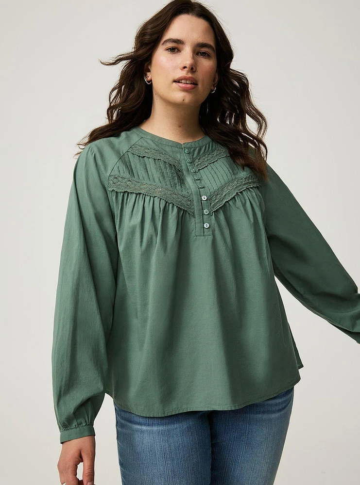 Voile Relaxed Long Sleeve Blouse