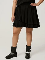 Asymmetrical Ruffle Tiered Skirt