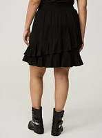 Asymmetrical Ruffle Tiered Skirt