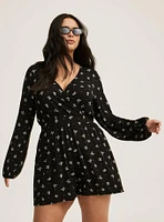 Long Sleeve Surplice Romper