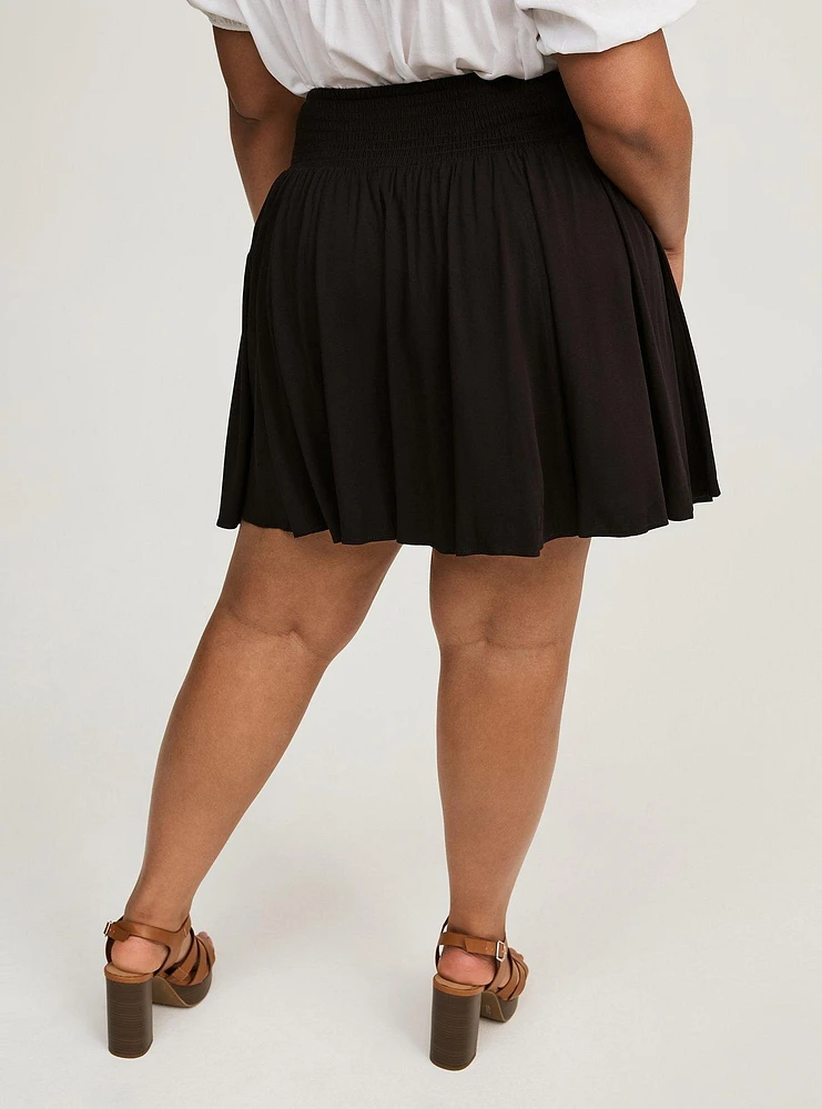 Mini Smocked Skirt with Shorts