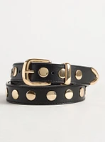 Studded Denim Belt