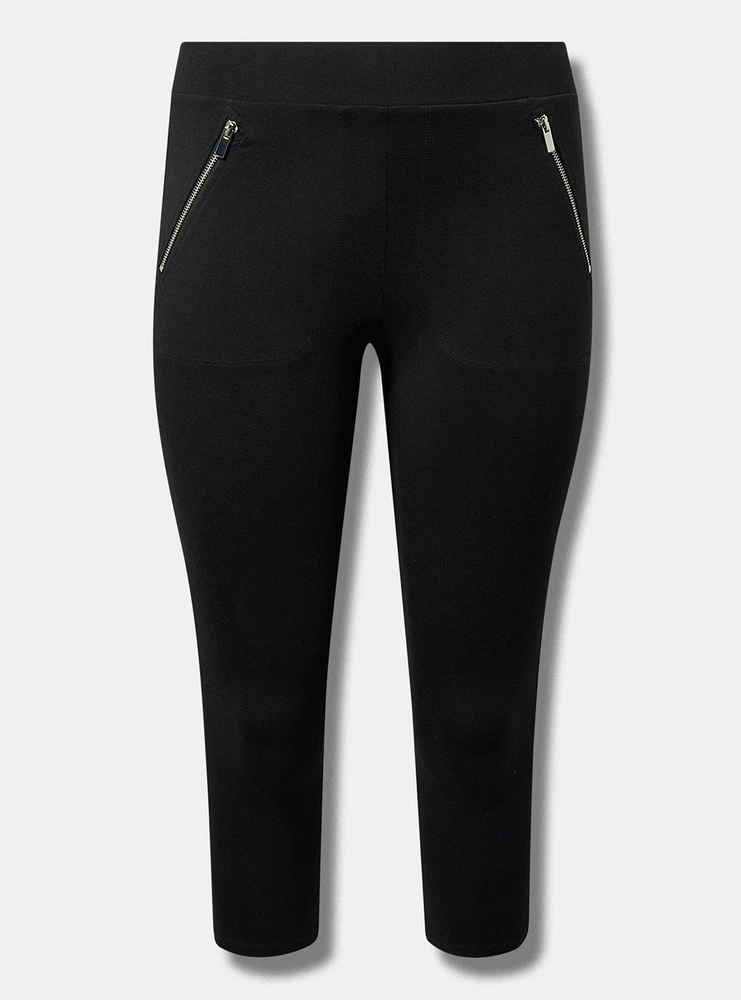 Crop Signature Waist Zipper Legging