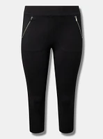 Crop Signature Waist Zipper Legging