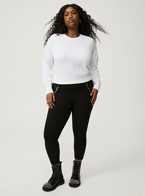 Crop Signature Waist Zipper Legging