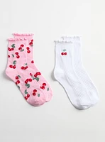 Cherry Ruffle 2-Pack Socks