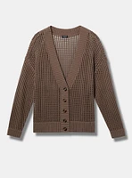 Open Stitch Cardigan Sweater