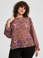 Chiffon Trim Inset Top