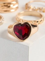 Heart Signet Ring Set