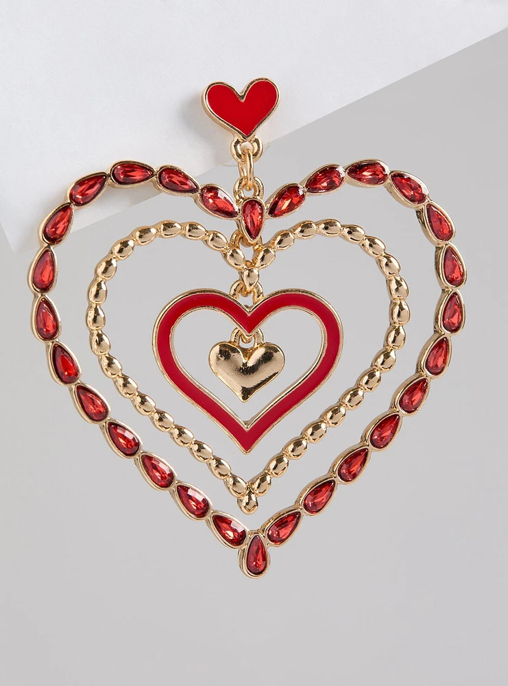 Multi Heart Statement Earring