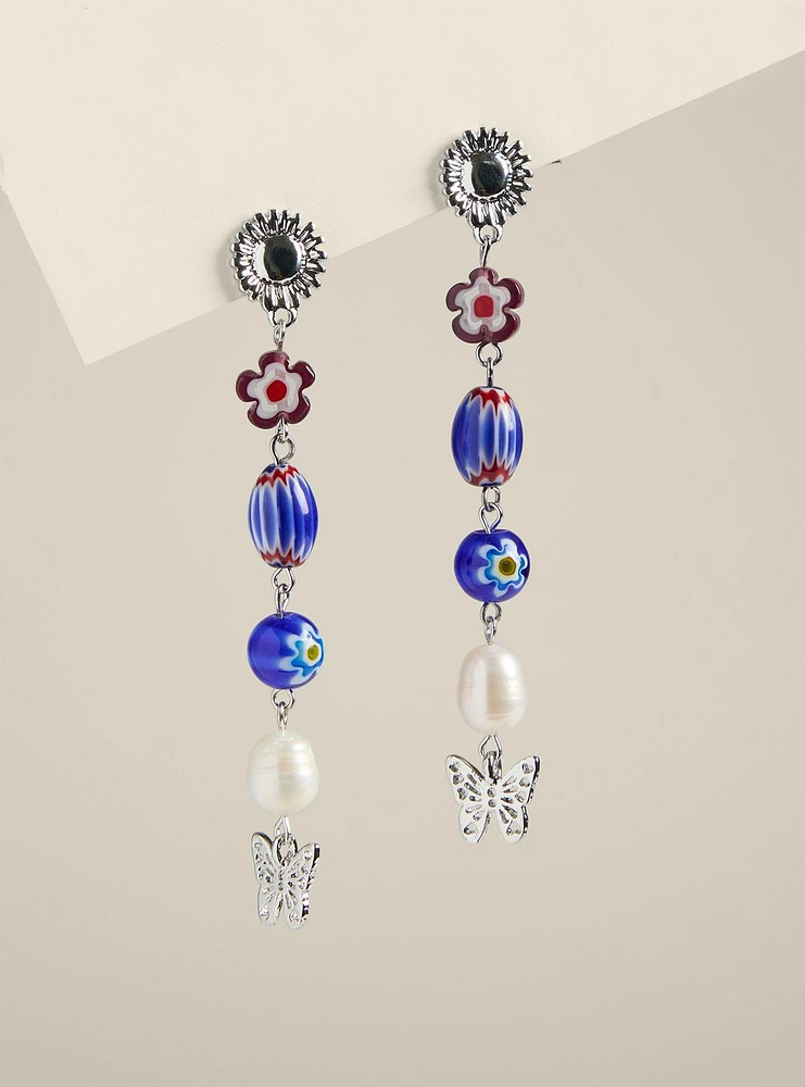 Butterfly Linear Beaded Earring