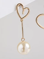 Pearl Mismatch Heart Earring