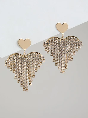 Heart Rhinestone Statement Earring