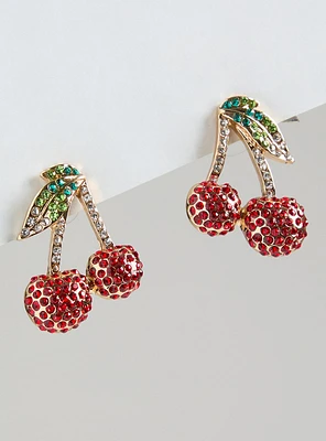 Pave Cherry Statement Earring