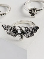 Celestial Moth Ring Set