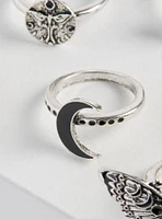 Celestial Moth Ring Set