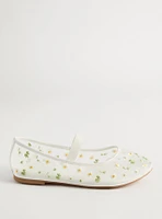 Floral Mesh Mary Jane Flat (WW