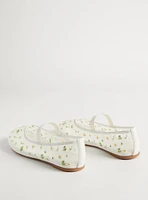 Floral Mesh Mary Jane Flat (WW