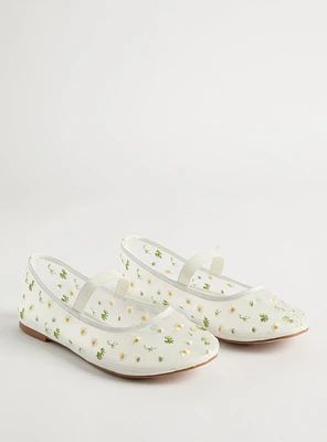 Floral Mesh Mary Jane Flat (WW