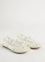 Floral Mesh Mary Jane Flat (WW