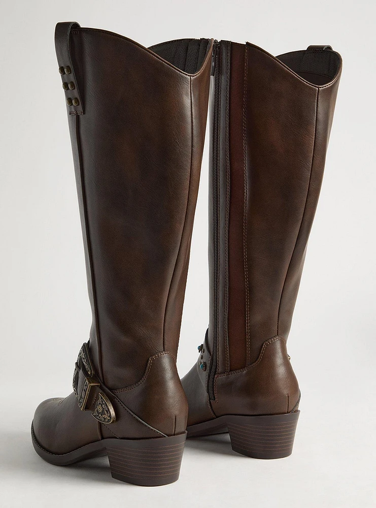 Side Buckle Western Knee Boot (WW