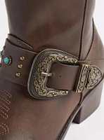 Side Buckle Western Knee Boot (WW