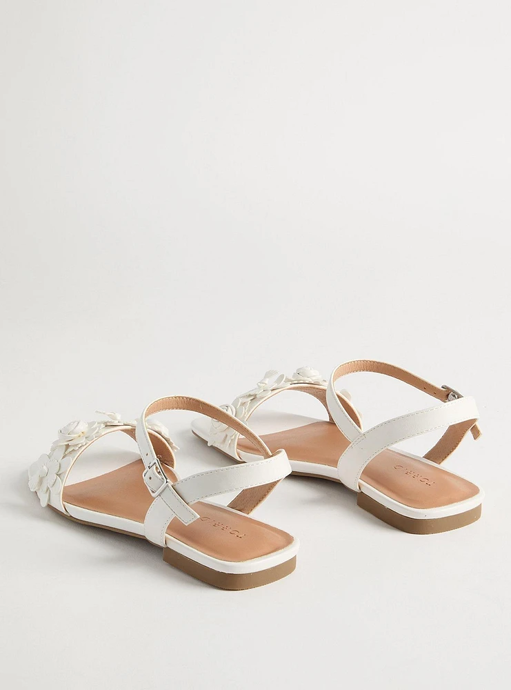 Floral Two-Strap Sandal (WW