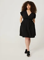 Mini Tie Front Skater Dress