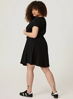 Mini Tie Front Skater Dress