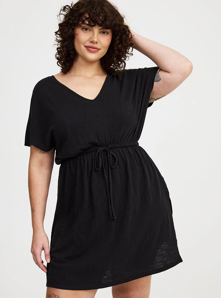 Mini Dress Side Slit Cover-Up